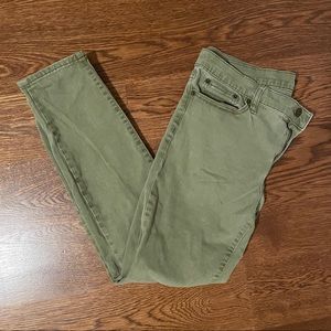 J Crew mid rise green skinny ankle pants